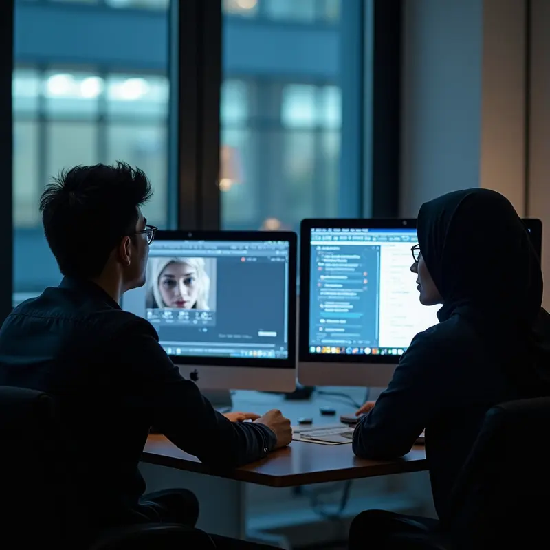 Contoh aktivitas penipuan berbasis deepfake dan social engineering di lingkungan digital.