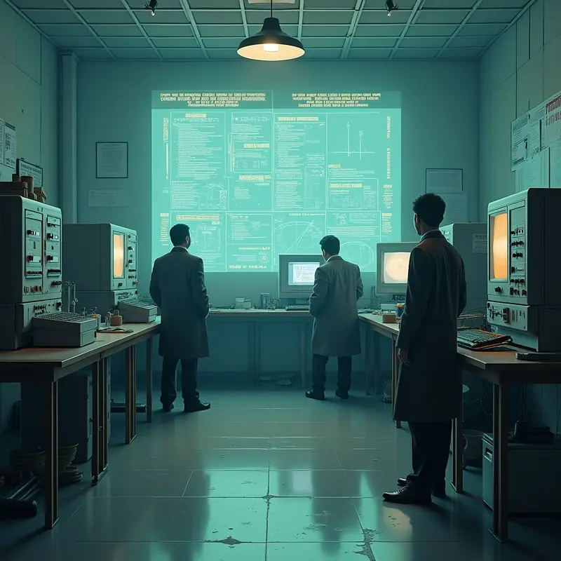 Laboratorium riset AI di era 1970-an mencerminkan puncak harapan dan kekecewaan siklus AI winter.