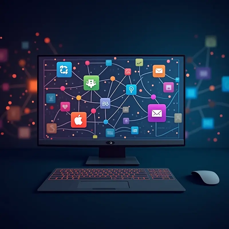 Editor workflow N8N yang intuitif memungkinkan pembuatan otomatisasi visual.