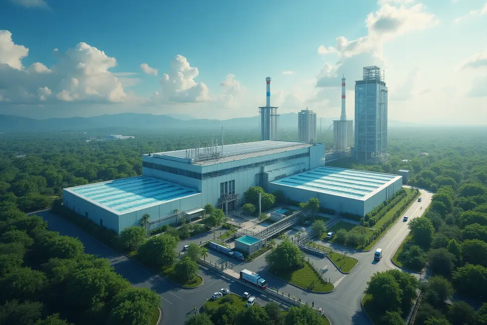 Fasilitas futuristik pengolahan sampah Indonesia-Jepang dengan teknologi IoT dan AI menghasilkan hidrogen hijau.