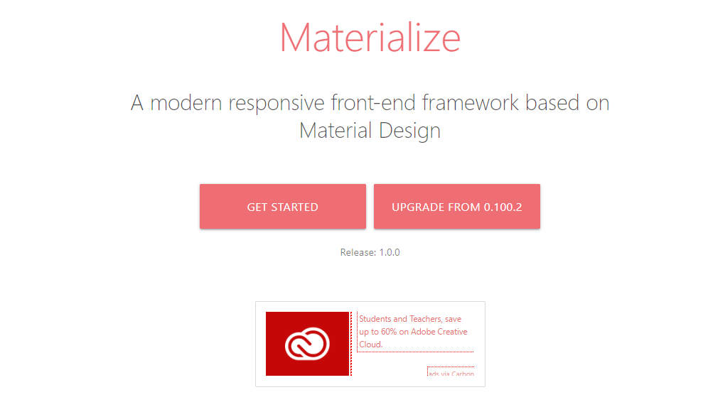 css framework materialize